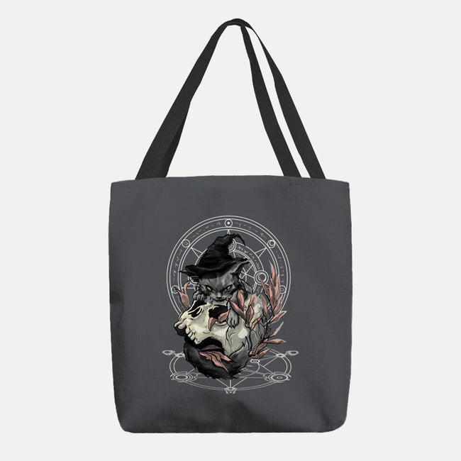 Black Witch Cat-None-Basic Tote-Bag-fanfabio