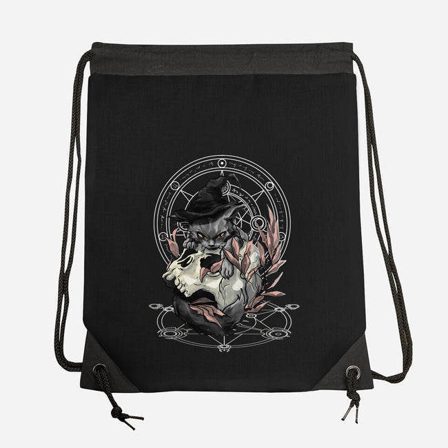 Black Witch Cat-None-Drawstring-Bag-fanfabio