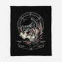 Black Witch Cat-None-Fleece-Blanket-fanfabio