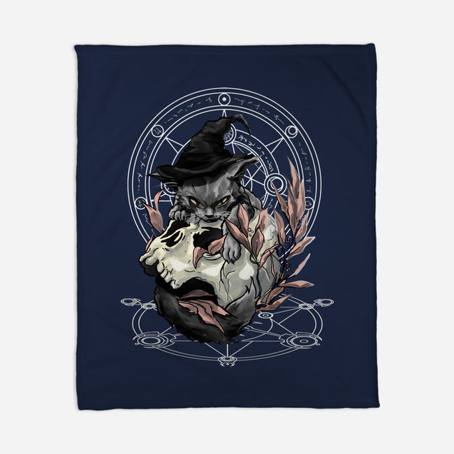 Black Witch Cat-None-Fleece-Blanket-fanfabio
