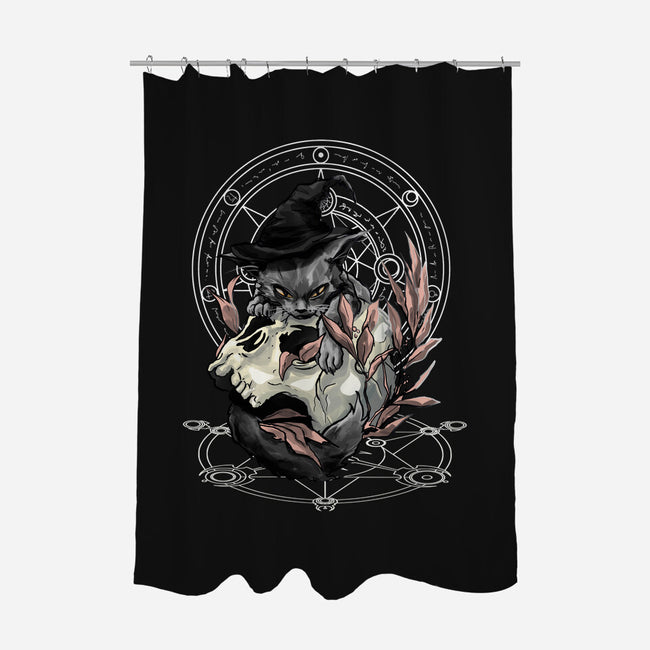 Black Witch Cat-None-Polyester-Shower Curtain-fanfabio