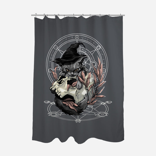 Black Witch Cat-None-Polyester-Shower Curtain-fanfabio
