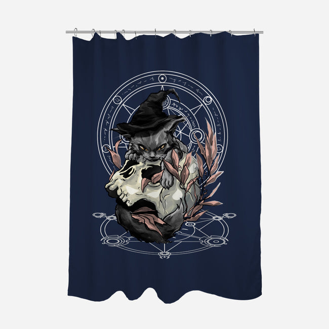 Black Witch Cat-None-Polyester-Shower Curtain-fanfabio