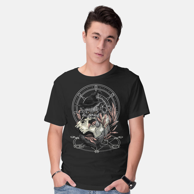 Black Witch Cat-Mens-Basic-Tee-fanfabio