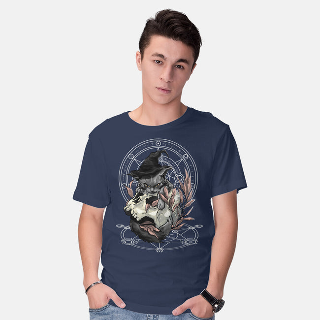 Black Witch Cat-Mens-Basic-Tee-fanfabio