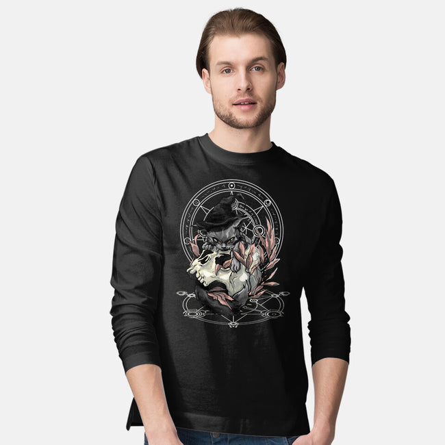 Black Witch Cat-Mens-Long Sleeved-Tee-fanfabio