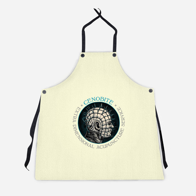 Extra Dimensional Acupuncture-Unisex-Kitchen-Apron-glitchygorilla