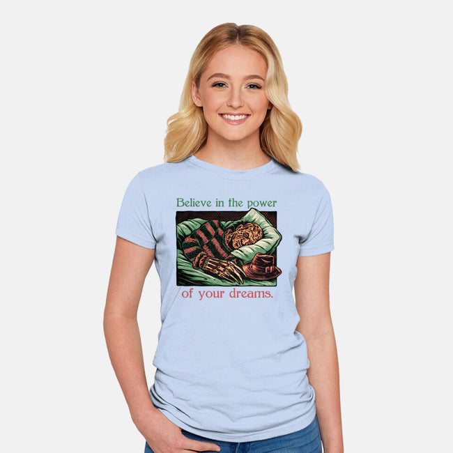 The Power Of Dreams-Womens-Fitted-Tee-glitchygorilla