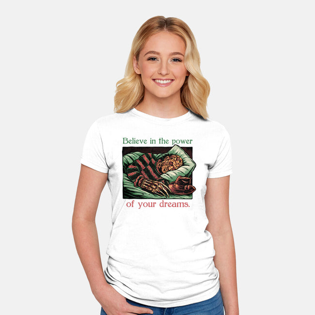 The Power Of Dreams-Womens-Fitted-Tee-glitchygorilla