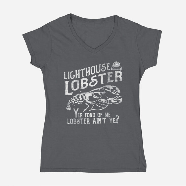 Lighthouse Lobster-Womens-V-Neck-Tee-piercek26