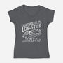 Lighthouse Lobster-Womens-V-Neck-Tee-piercek26