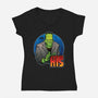 The Creature And Bride-Womens-V-Neck-Tee-DraganMac