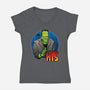 The Creature And Bride-Womens-V-Neck-Tee-DraganMac