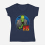 The Creature And Bride-Womens-V-Neck-Tee-DraganMac