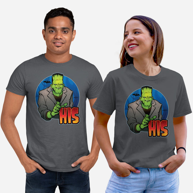 The Creature And Bride-Unisex-Basic-Tee-DraganMac