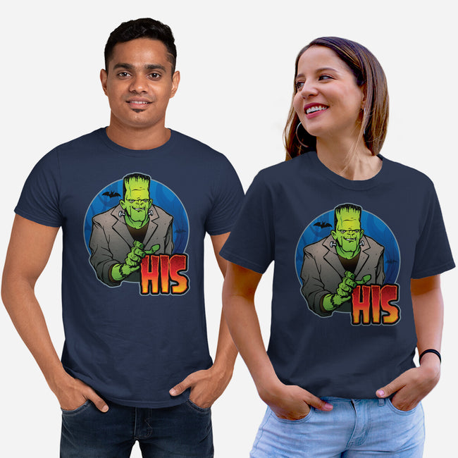 The Creature And Bride-Unisex-Basic-Tee-DraganMac