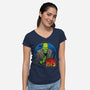 The Creature And Bride-Womens-V-Neck-Tee-DraganMac