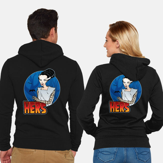 The Creature And His Bride-Unisex-Zip-Up-Sweatshirt-DraganMac