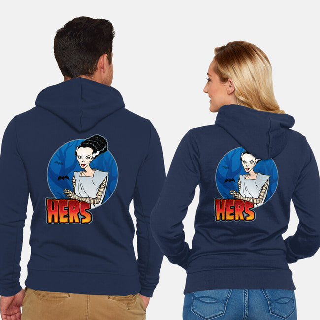 The Creature And His Bride-Unisex-Zip-Up-Sweatshirt-DraganMac