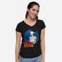 The Creature And His Bride-Womens-V-Neck-Tee-DraganMac