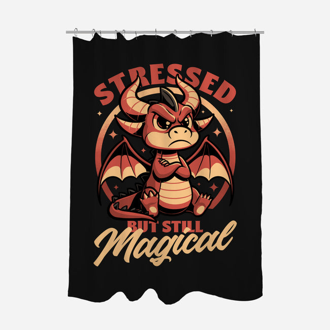 Stressed Cute Dragon-None-Polyester-Shower Curtain-Studio Mootant