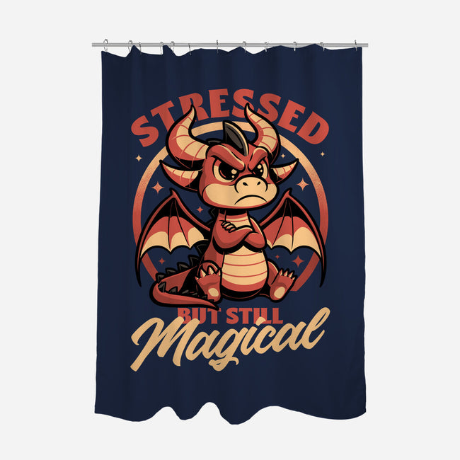 Stressed Cute Dragon-None-Polyester-Shower Curtain-Studio Mootant