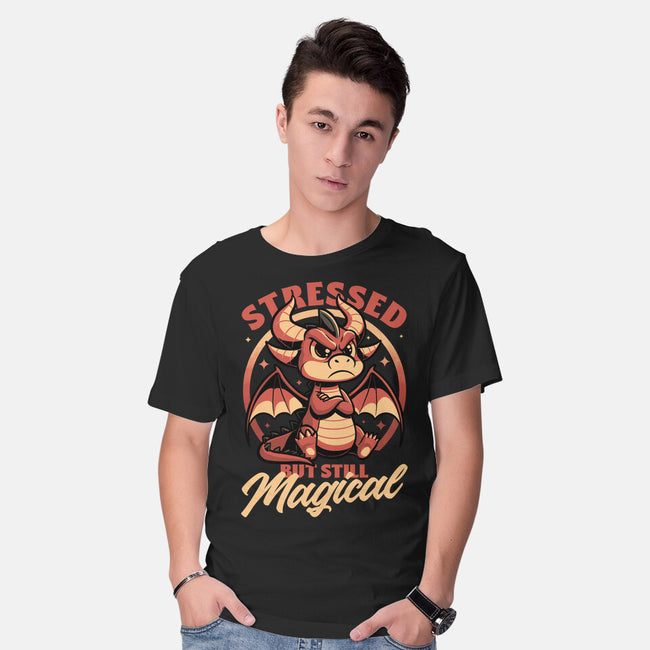 Stressed Cute Dragon-Mens-Basic-Tee-Studio Mootant