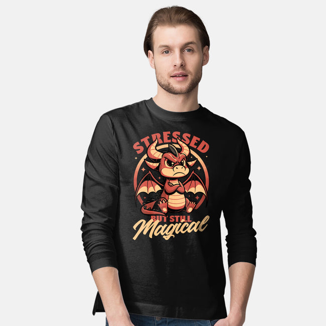Stressed Cute Dragon-Mens-Long Sleeved-Tee-Studio Mootant