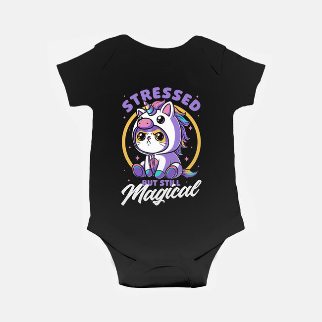 Stressed Cute Cat Unicorn-Baby-Basic-Onesie-Studio Mootant