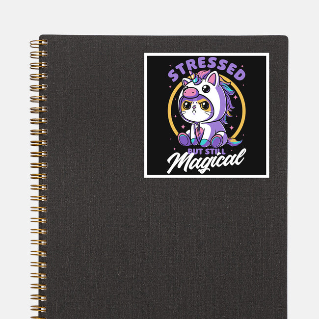 Stressed Cute Cat Unicorn-None-Glossy-Sticker-Studio Mootant