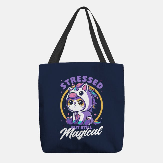 Stressed Cute Cat Unicorn-None-Basic Tote-Bag-Studio Mootant