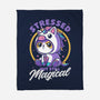 Stressed Cute Cat Unicorn-None-Fleece-Blanket-Studio Mootant
