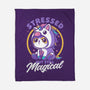 Stressed Cute Cat Unicorn-None-Fleece-Blanket-Studio Mootant