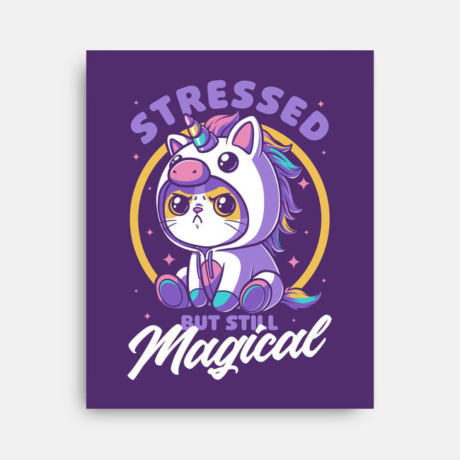 Stressed Cute Cat Unicorn-None-Stretched-Canvas-Studio Mootant