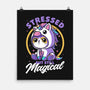 Stressed Cute Cat Unicorn-None-Matte-Poster-Studio Mootant