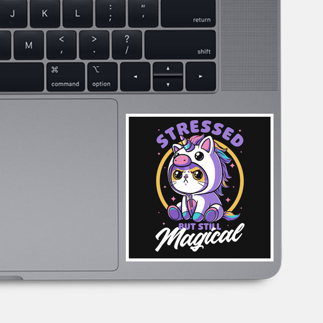 Stressed Cute Cat Unicorn-None-Glossy-Sticker-Studio Mootant