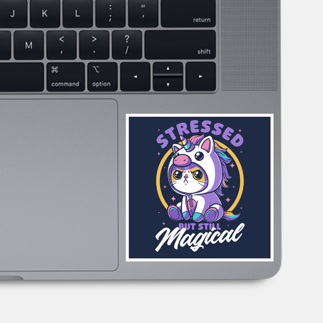 Stressed Cute Cat Unicorn-None-Glossy-Sticker-Studio Mootant
