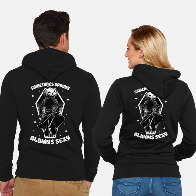 Spooky Reaper Pumpking-Unisex-Zip-Up-Sweatshirt-Studio Mootant
