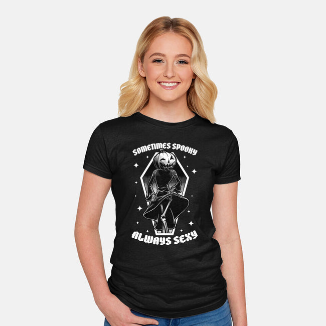 Spooky Reaper Pumpking-Womens-Fitted-Tee-Studio Mootant