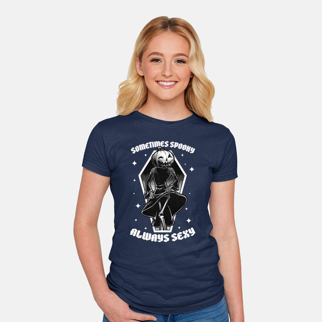 Spooky Reaper Pumpking-Womens-Fitted-Tee-Studio Mootant