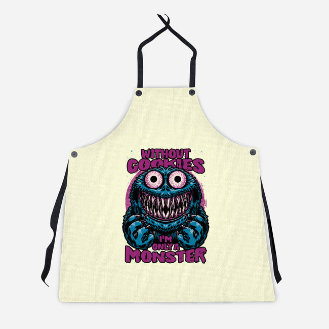 A Monster Without Cookies-Unisex-Kitchen-Apron-Studio Mootant