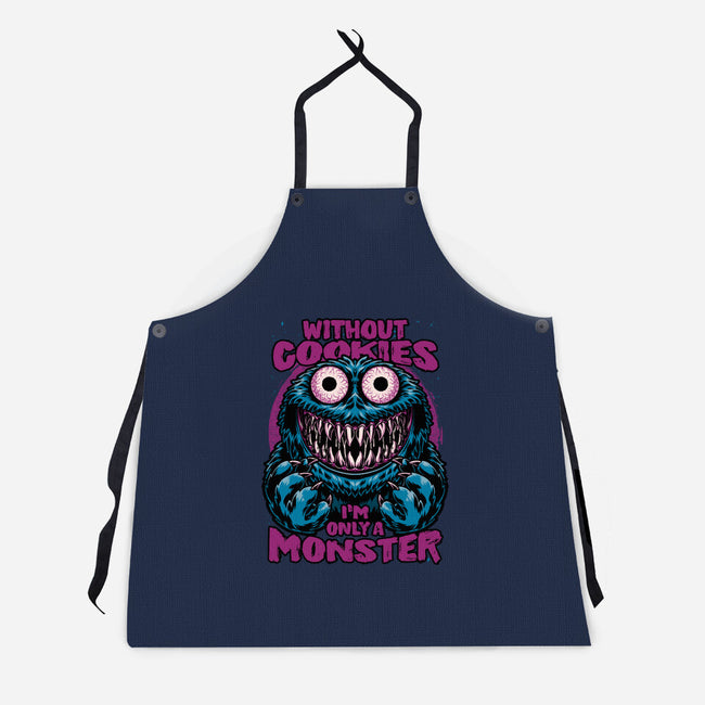 A Monster Without Cookies-Unisex-Kitchen-Apron-Studio Mootant