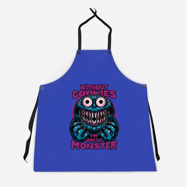 A Monster Without Cookies-Unisex-Kitchen-Apron-Studio Mootant