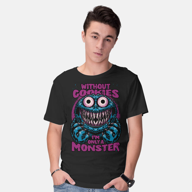 A Monster Without Cookies-Mens-Basic-Tee-Studio Mootant