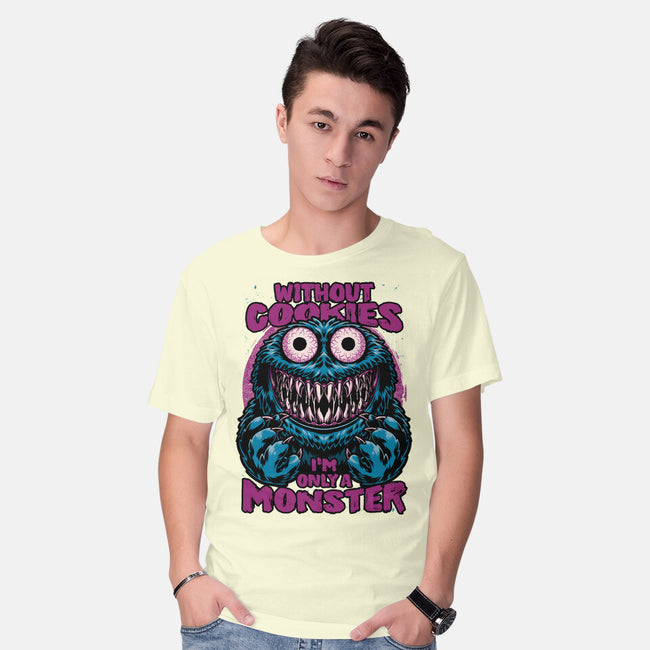 A Monster Without Cookies-Mens-Basic-Tee-Studio Mootant
