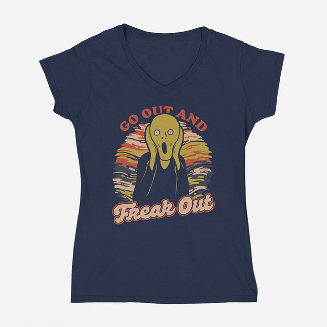 Freak Out Painting-Womens-V-Neck-Tee-Studio Mootant