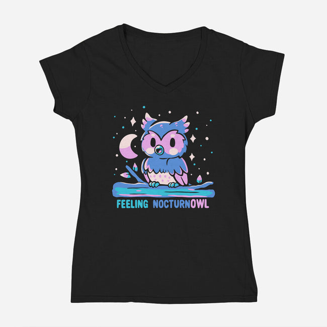 Feeling Nocturnowl-Womens-V-Neck-Tee-TechraNova