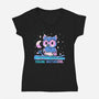 Feeling Nocturnowl-Womens-V-Neck-Tee-TechraNova