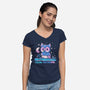 Feeling Nocturnowl-Womens-V-Neck-Tee-TechraNova