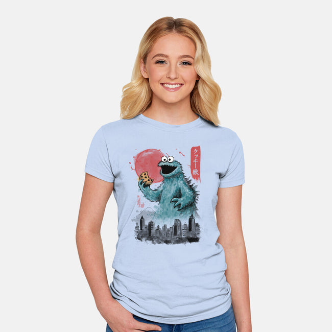 Cookie Kaiju-Womens-Fitted-Tee-NMdesign